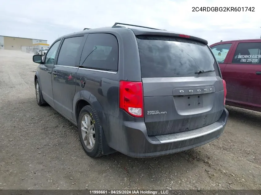 2C4RDGBG2KR601742 2019 Dodge Grand Caravan Se