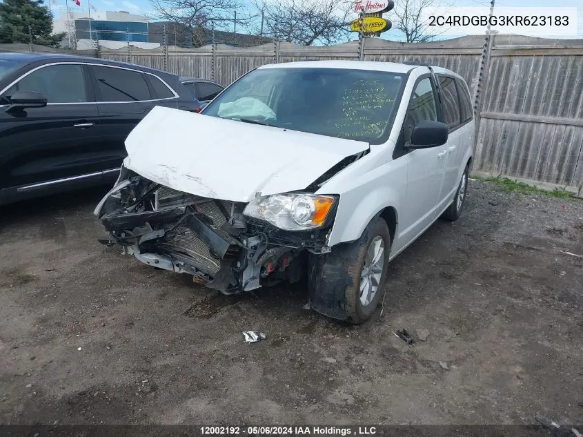 2019 Dodge Grand Caravan Se VIN: 2C4RDGBG3KR623183 Lot: 12002192