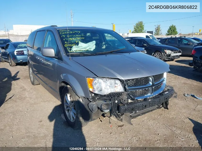 2019 Dodge Grand Caravan VIN: 2C4RDGBG6KR806822 Lot: 12048294