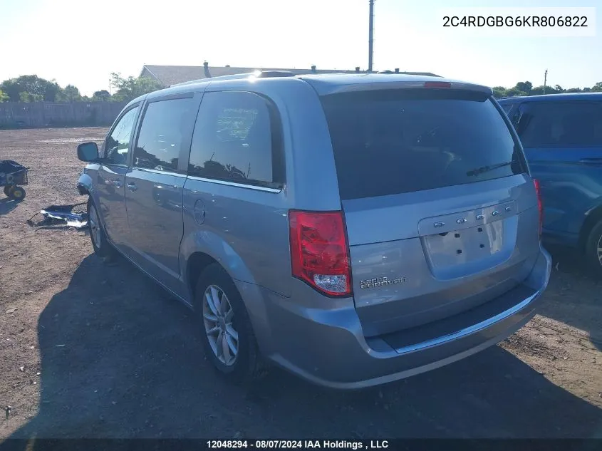 2019 Dodge Grand Caravan VIN: 2C4RDGBG6KR806822 Lot: 12048294