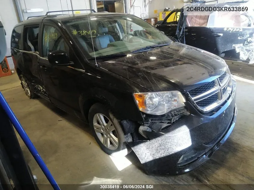 2019 Dodge Grand Caravan Crew VIN: 2C4RDGDG3KR633869 Lot: 30038419