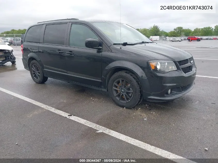 2019 Dodge Grand Caravan Gt VIN: 2C4RDGEG1KR743074 Lot: 39344367