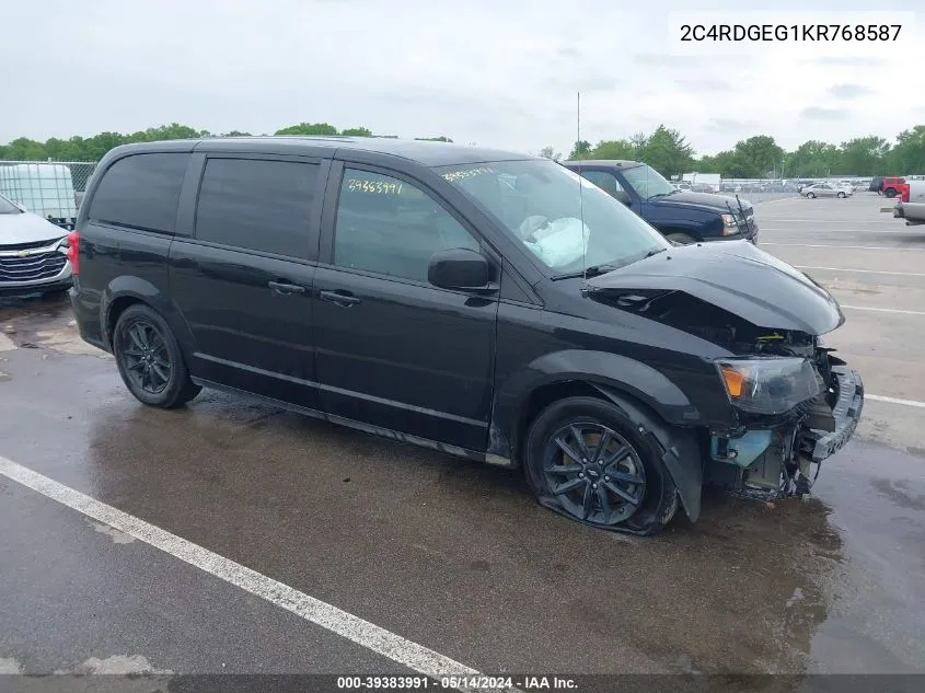 2019 Dodge Grand Caravan Gt VIN: 2C4RDGEG1KR768587 Lot: 39383991