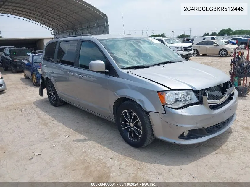 2019 Dodge Grand Caravan Gt VIN: 2C4RDGEG8KR512446 Lot: 39408631