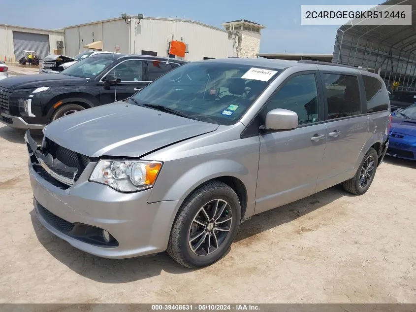 2019 Dodge Grand Caravan Gt VIN: 2C4RDGEG8KR512446 Lot: 39408631