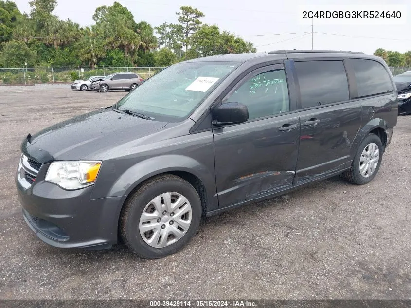 2C4RDGBG3KR524640 2019 Dodge Grand Caravan Se