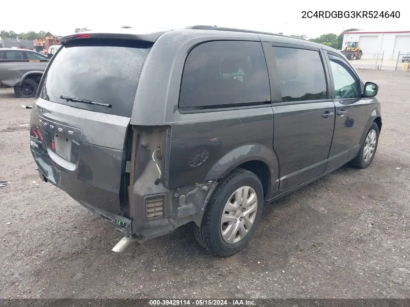 2C4RDGBG3KR524640 2019 Dodge Grand Caravan Se