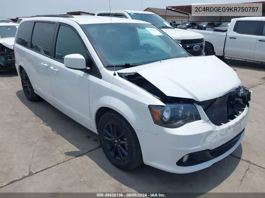 2019 Dodge Grand Caravan Gt VIN: 2C4RDGEG9KR750757 Lot: 39436136