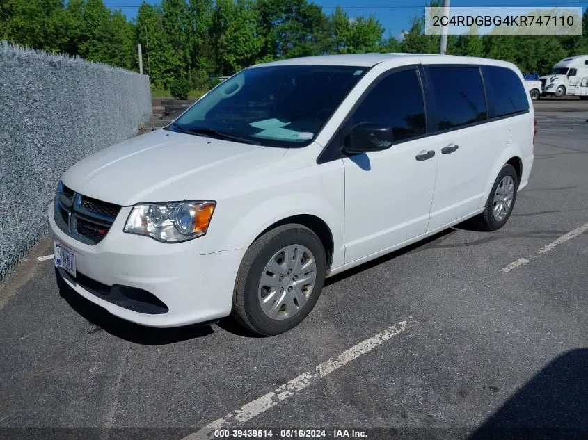 2C4RDGBG4KR747110 2019 Dodge Grand Caravan Se