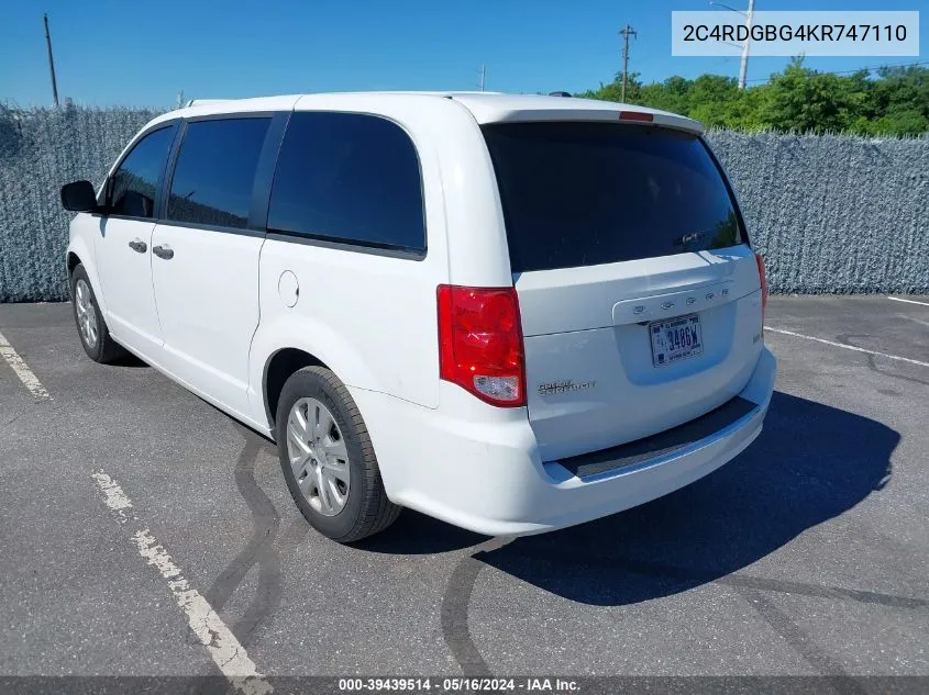 2C4RDGBG4KR747110 2019 Dodge Grand Caravan Se