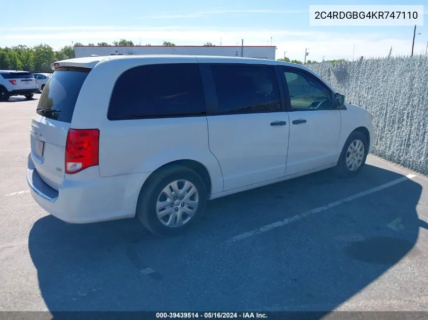 2C4RDGBG4KR747110 2019 Dodge Grand Caravan Se