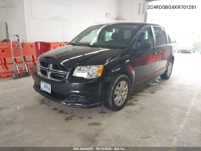 2C4RDGBGXKR701281 2019 Dodge Grand Caravan Se