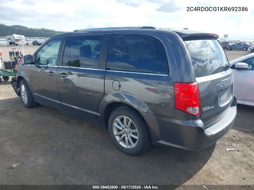 2C4RDGCG1KR692386 2019 Dodge Grand Caravan Sxt