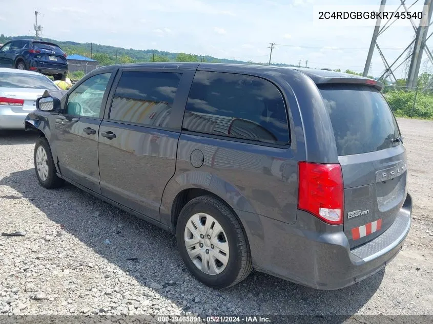 2C4RDGBG8KR745540 2019 Dodge Grand Caravan Se