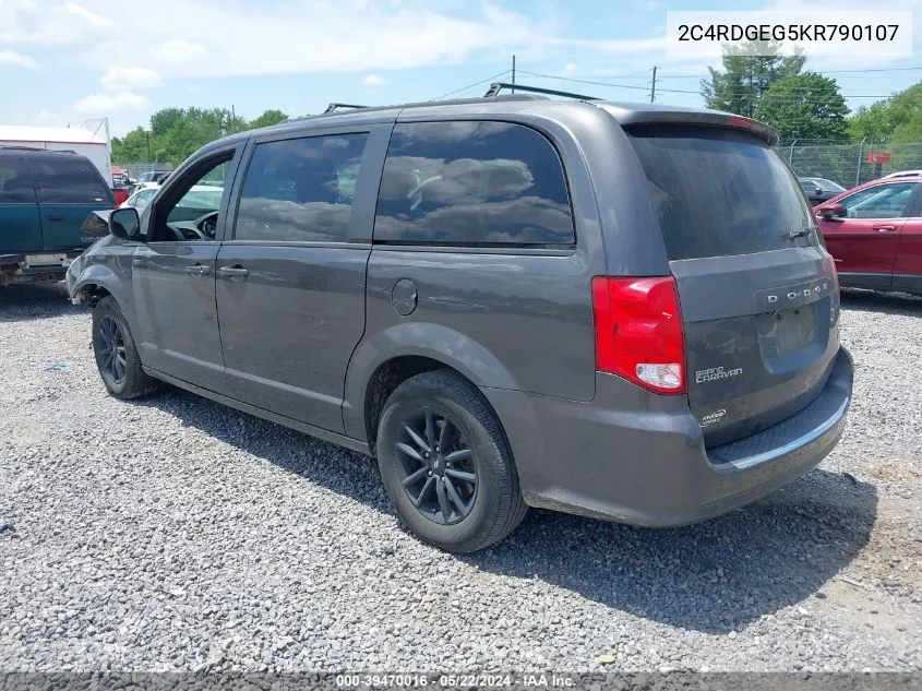 2019 Dodge Grand Caravan Gt VIN: 2C4RDGEG5KR790107 Lot: 39470016