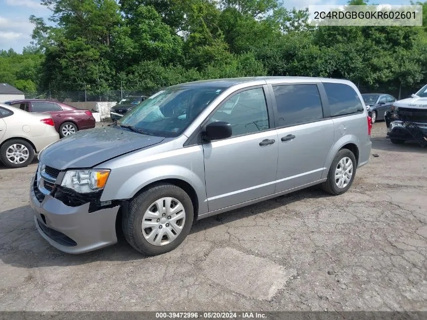 2019 Dodge Grand Caravan Se VIN: 2C4RDGBG0KR602601 Lot: 39472996