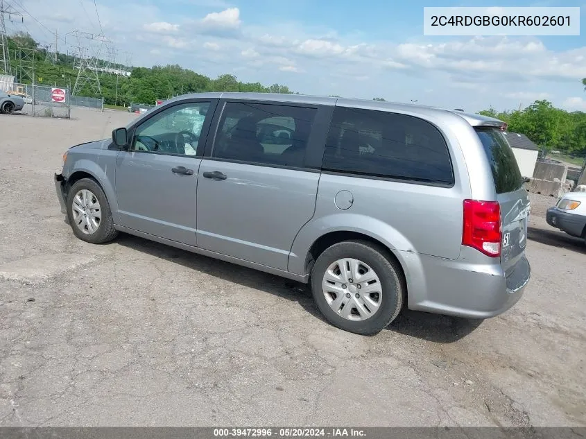 2C4RDGBG0KR602601 2019 Dodge Grand Caravan Se