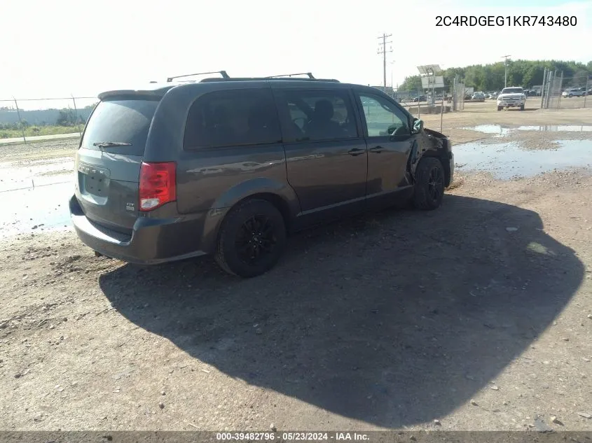 2C4RDGEG1KR743480 2019 Dodge Grand Caravan Gt