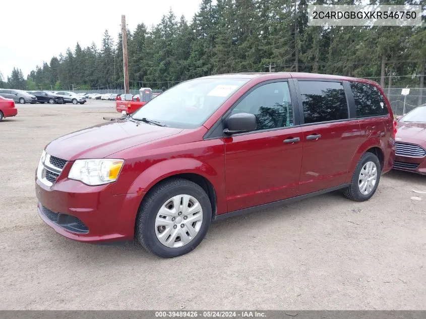 2C4RDGBGXKR546750 2019 Dodge Grand Caravan Cvp/Sxt