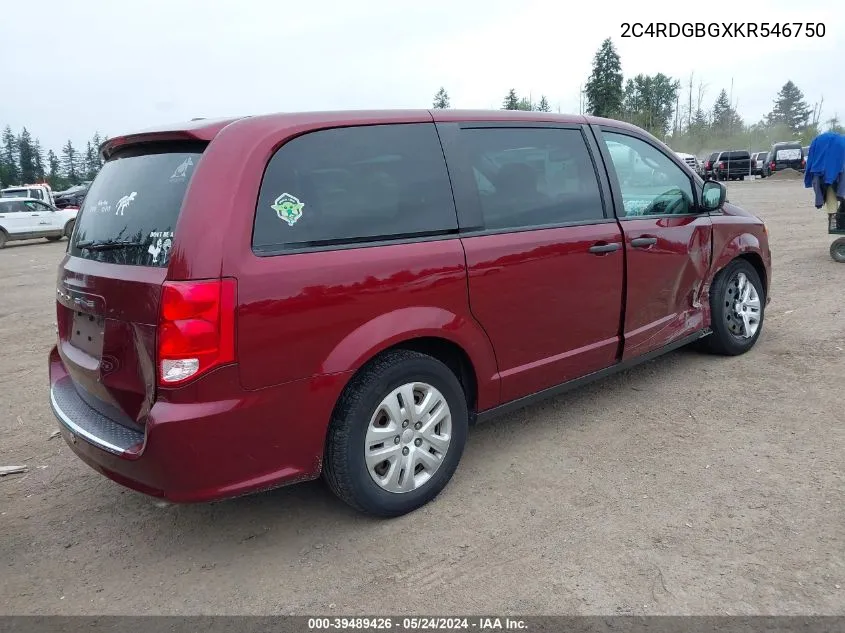 2C4RDGBGXKR546750 2019 Dodge Grand Caravan Cvp/Sxt