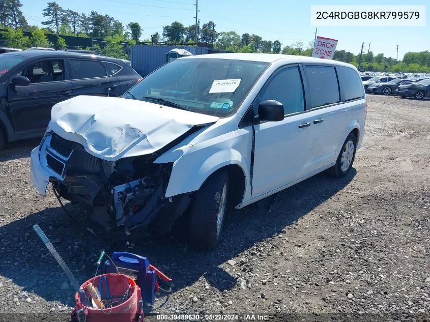 2019 Dodge Grand Caravan Se VIN: 2C4RDGBG8KR799579 Lot: 39489630