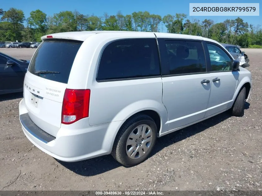 2019 Dodge Grand Caravan Se VIN: 2C4RDGBG8KR799579 Lot: 39489630