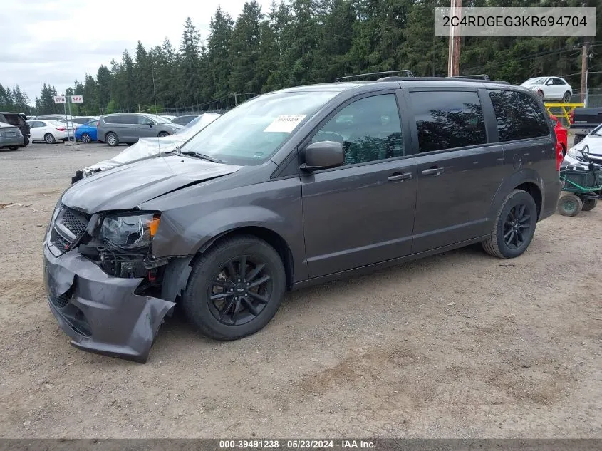 2019 Dodge Grand Caravan Gt VIN: 2C4RDGEG3KR694704 Lot: 39491238