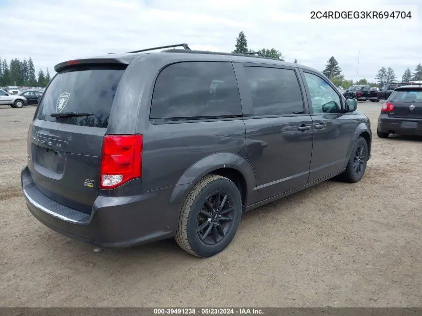 2019 Dodge Grand Caravan Gt VIN: 2C4RDGEG3KR694704 Lot: 39491238