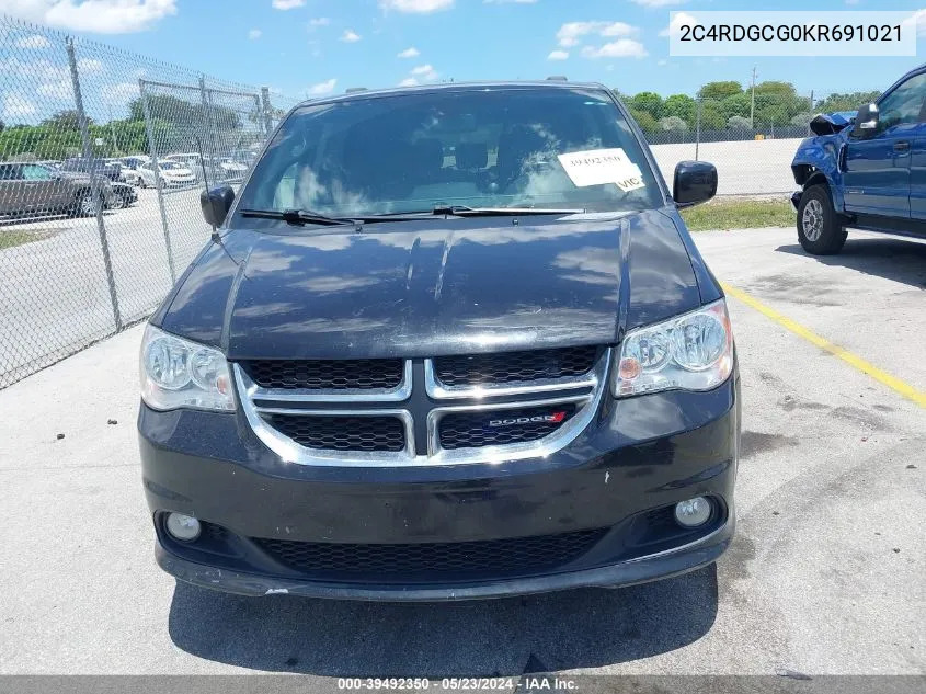 2019 Dodge Grand Caravan Sxt VIN: 2C4RDGCG0KR691021 Lot: 39492350