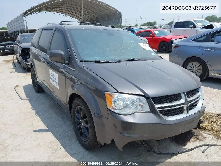 2019 Dodge Grand Caravan Sxt VIN: 2C4RDGCG3KR725677 Lot: 39499932