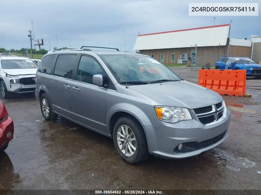 2019 Dodge Grand Caravan Sxt VIN: 2C4RDGCG5KR754114 Lot: 39504582