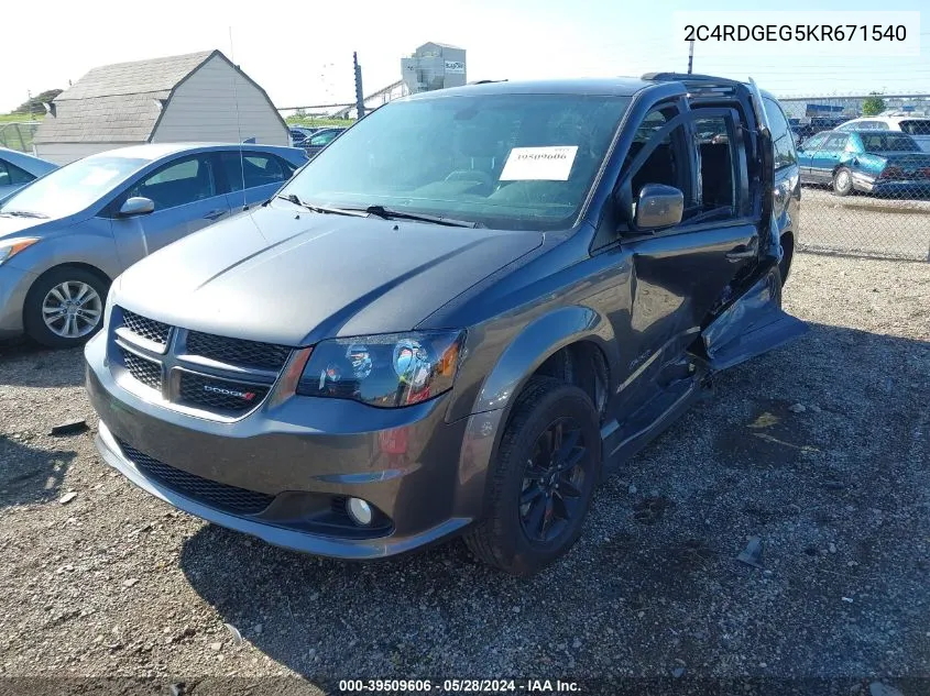 2C4RDGEG5KR671540 2019 Dodge Grand Caravan Gt