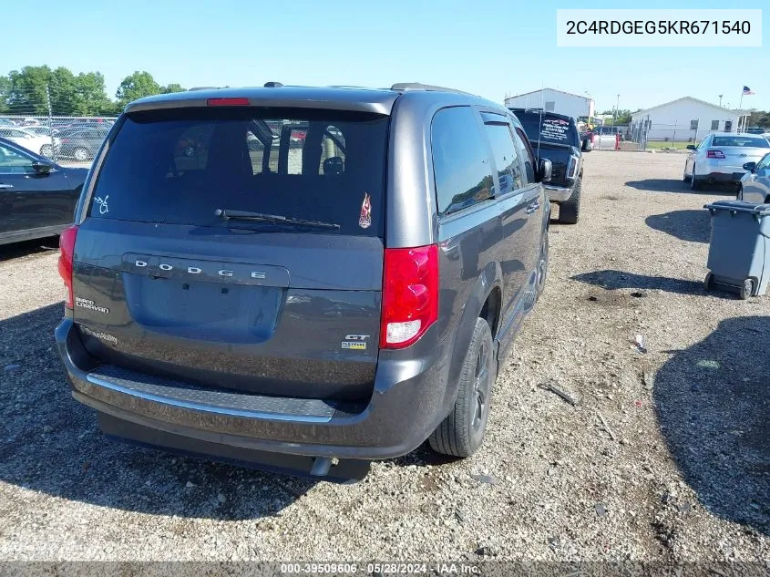 2C4RDGEG5KR671540 2019 Dodge Grand Caravan Gt