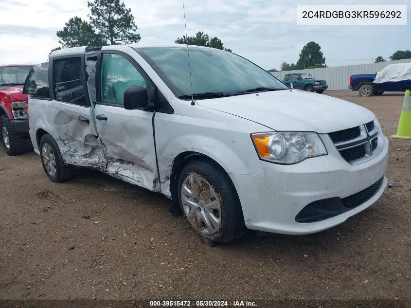 2C4RDGBG3KR596292 2019 Dodge Grand Caravan Se