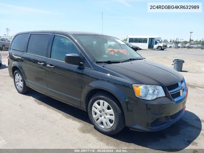 2019 Dodge Grand Caravan Se VIN: 2C4RDGBG4KR632989 Lot: 39517118