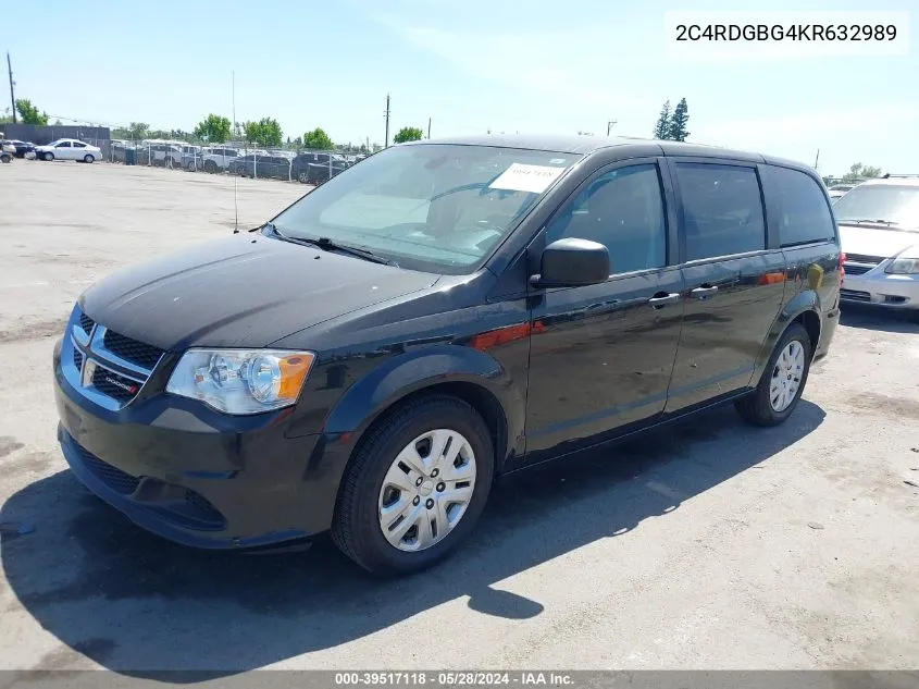 2019 Dodge Grand Caravan Se VIN: 2C4RDGBG4KR632989 Lot: 39517118