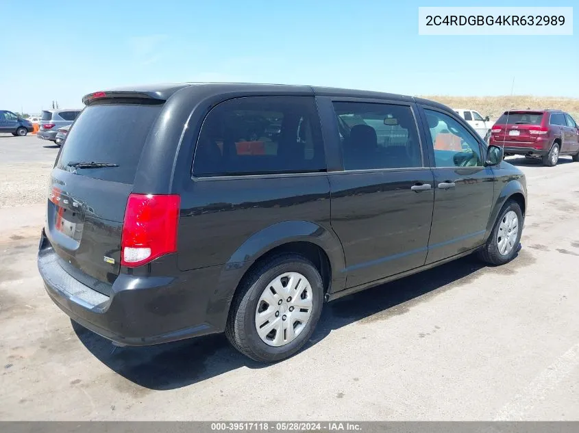 2019 Dodge Grand Caravan Se VIN: 2C4RDGBG4KR632989 Lot: 39517118