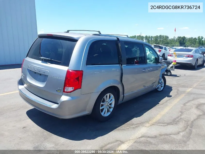 2019 Dodge Grand Caravan Sxt VIN: 2C4RDGCG8KR736724 Lot: 39523290