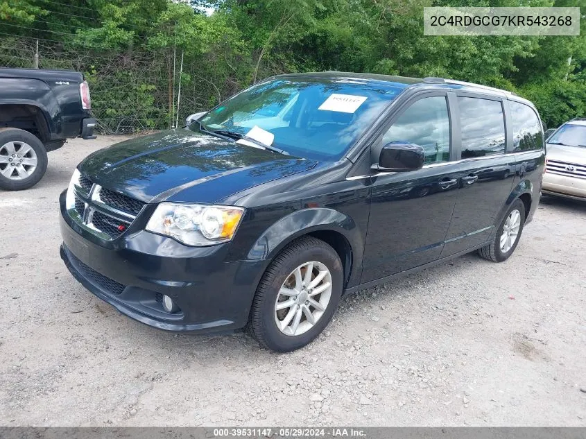 2019 Dodge Grand Caravan Sxt VIN: 2C4RDGCG7KR543268 Lot: 39531147