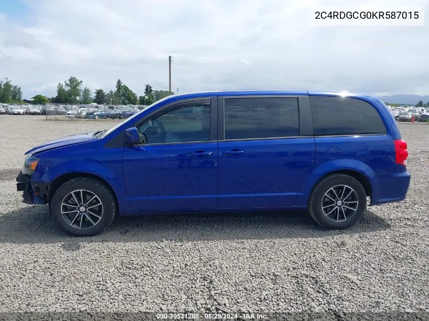 2019 Dodge Grand Caravan Sxt VIN: 2C4RDGCG0KR587015 Lot: 39531288