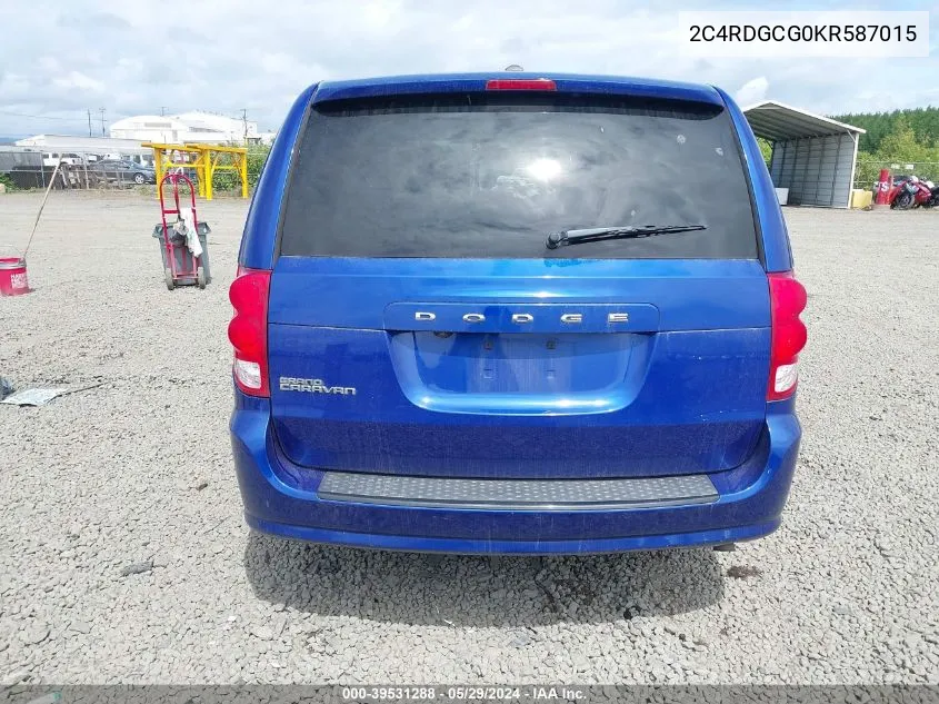 2C4RDGCG0KR587015 2019 Dodge Grand Caravan Sxt