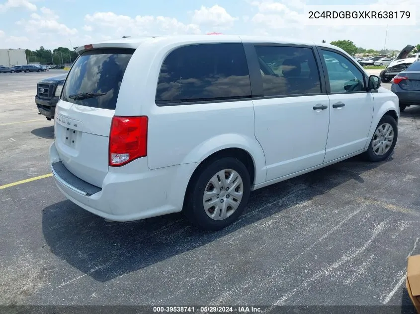 2C4RDGBGXKR638179 2019 Dodge Grand Caravan Se