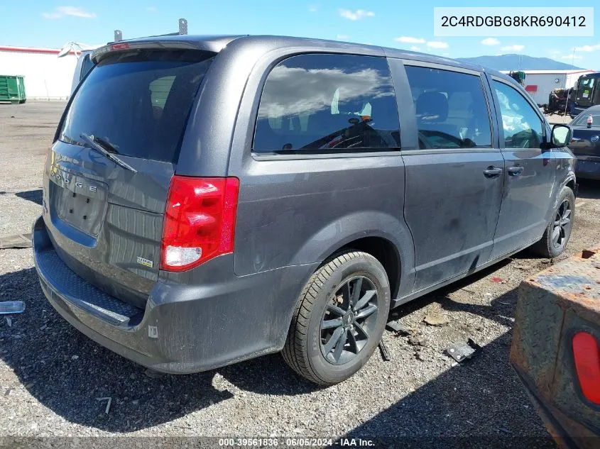 2C4RDGBG8KR690412 2019 Dodge Grand Caravan Se Plus