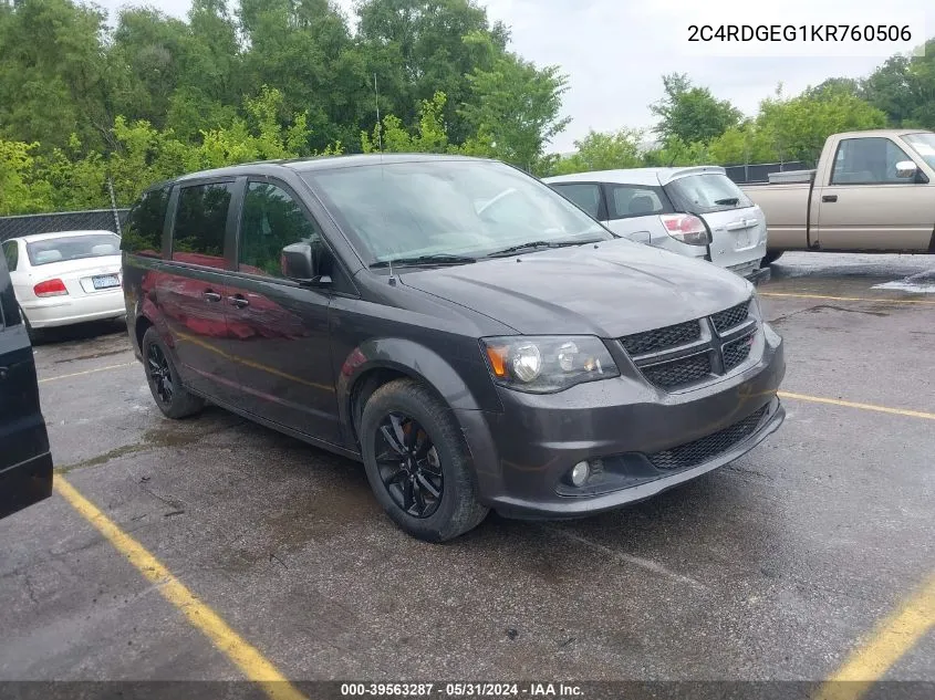 2019 Dodge Grand Caravan Gt VIN: 2C4RDGEG1KR760506 Lot: 39563287