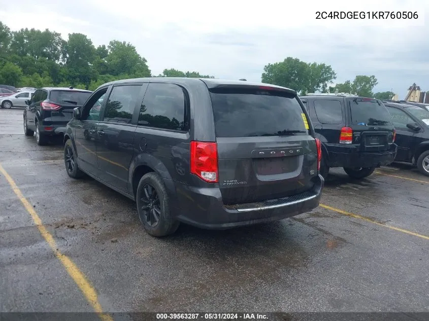 2C4RDGEG1KR760506 2019 Dodge Grand Caravan Gt