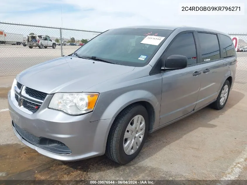 2C4RDGBG9KR796271 2019 Dodge Grand Caravan Se