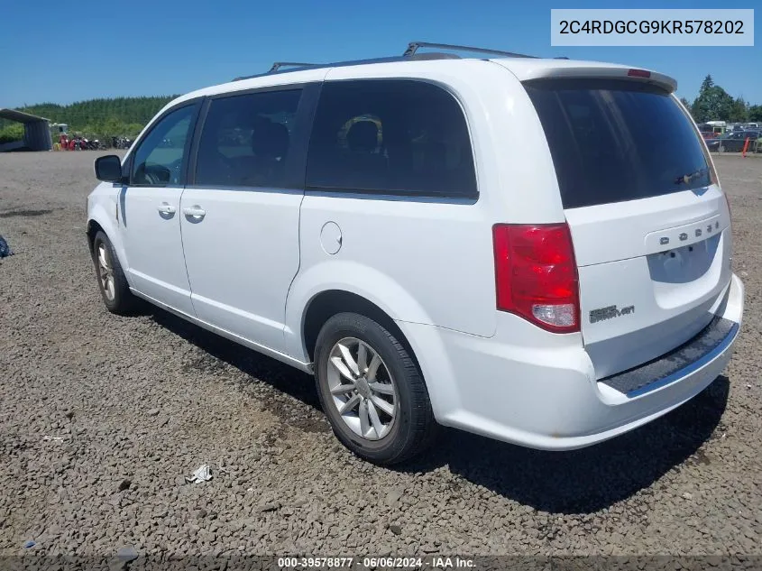 2019 Dodge Grand Caravan Sxt VIN: 2C4RDGCG9KR578202 Lot: 39578877