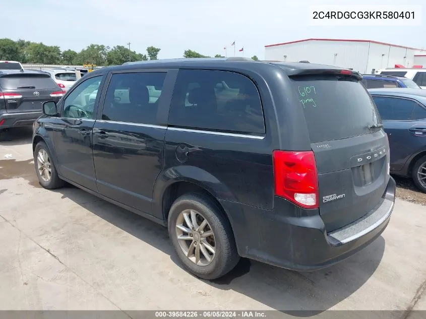 2C4RDGCG3KR580401 2019 Dodge Grand Caravan Sxt