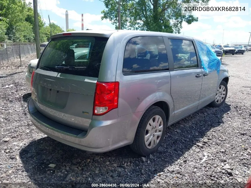 2019 Dodge Grand Caravan Se VIN: 2C4RDGBGXKR682814 Lot: 39604430