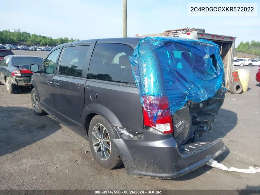 2019 Dodge Grand Caravan Sxt VIN: 2C4RDGCGXKR572022 Lot: 39747556